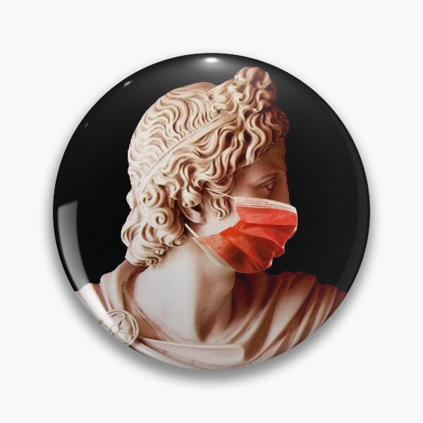 Artikelvorschau, Apollo-Skulptur mit orangefarbener Maske entworfen und verkauft von That Store With the Fun Stuff.