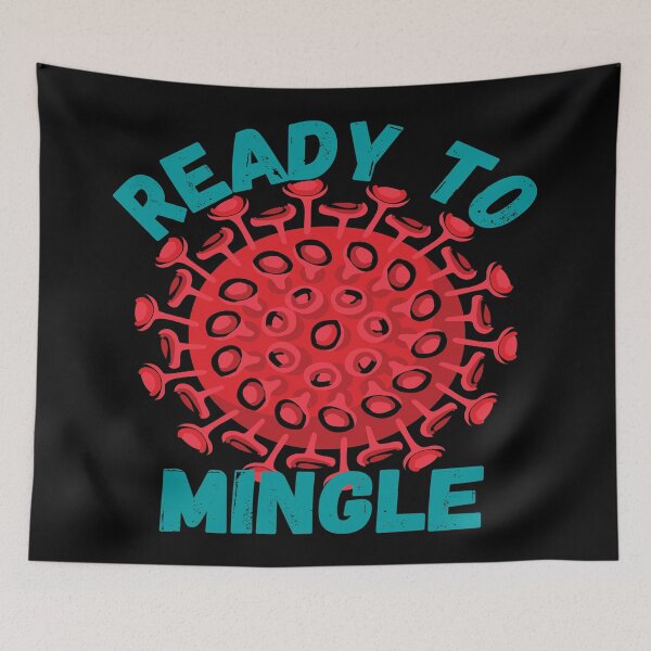 Item preview, READY TO MINGLE FUNNY VIRUS MEDICAL LABORATORY SCIENTIST  designed and sold by Hippiesole.