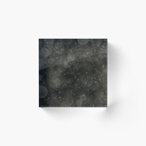 Black Abstract Bokeh Sparkles Acrylic Block