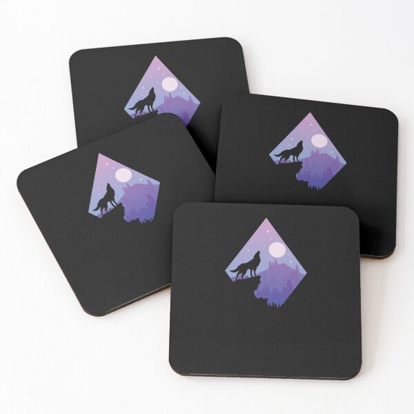 Item preview, Black Wolf Silhouette with Stars and Moon designed and sold by aMortalArtist.