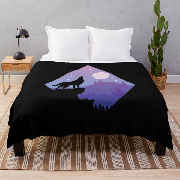 Item preview, Black Wolf Silhouette with Stars and Moon designed and sold by aMortalArtist.