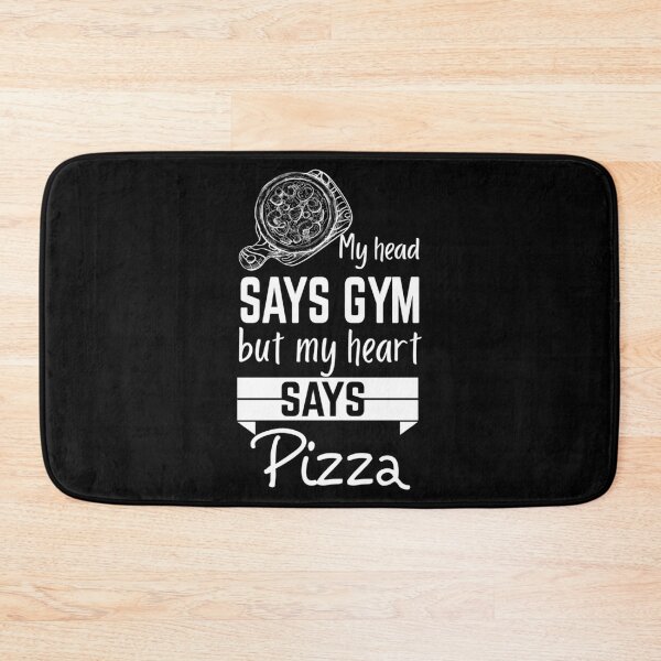 Item preview, My head says gym but my heart says pizza shirts gifts and products designed and sold by glitchman2.