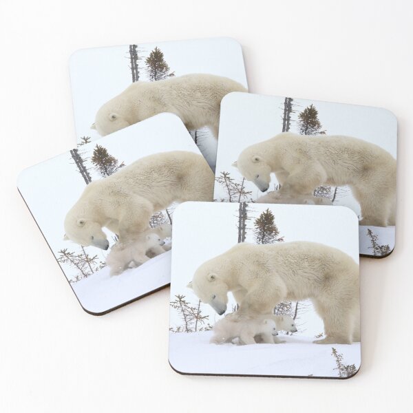 Item preview, Mother polar bear watching over her cubs designed and sold by Marion Joncheres.