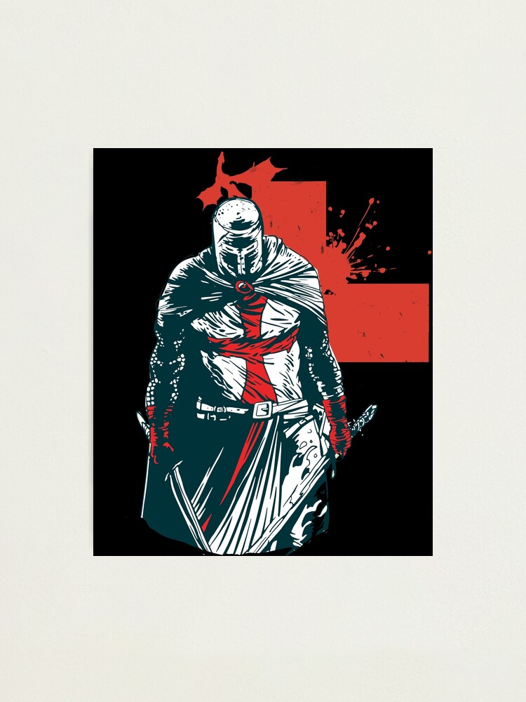 T-shirt Homme Drapeau Américain & Chevalier Templier - Noir - Taille S à 3XL - Coton - Neuf Sans étiquette