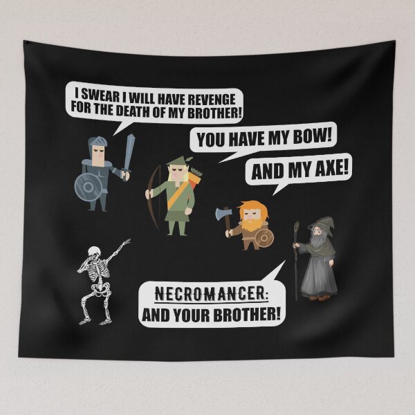 Item preview, warrior elf dwarf necromancer rpg meme designed and sold by ZenCloak.