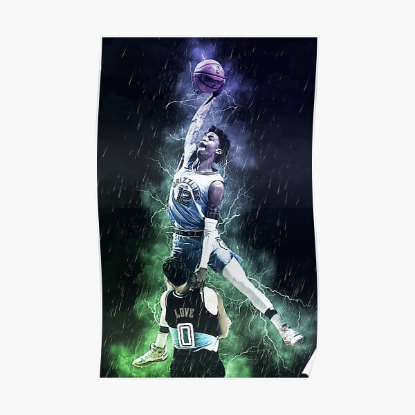 Ja Morant Dunk Basketball Poster Sports Print Grizzlies 