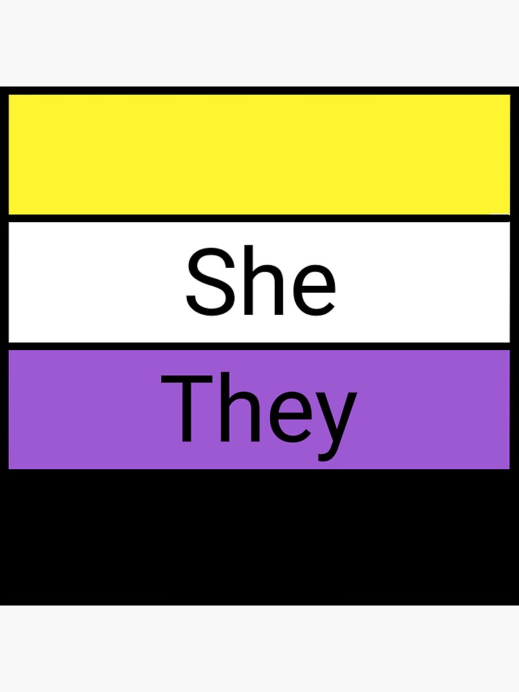 "NonBinary Pronoun FlagShe/They" Sticker for Sale by ZavierArnold