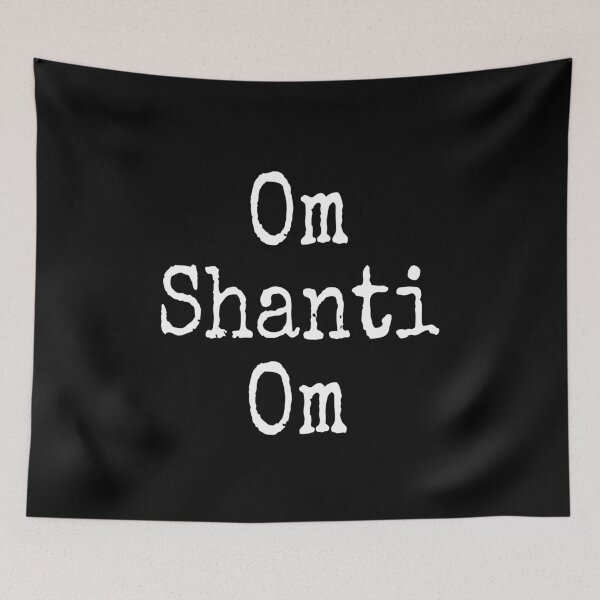 Item preview, Om Shanti Om White Typography designed and sold by wordznart.