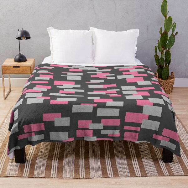 Item preview, Dark Gray Pink and Light Gray on Dark Gray Rectangles designed and sold by DesignsByMuriel.