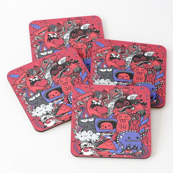 Item preview, Abstract Urban Pattern with Monsters Characters designed and sold by bestoffers.