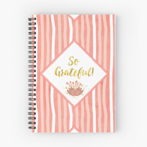 Item preview, So Grateful gold, coral sentiment text art designed and sold by Glimmersmith.