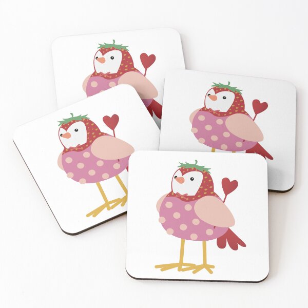Item preview, Pink Strawberry Bird designed and sold by TwoBusyBabes.