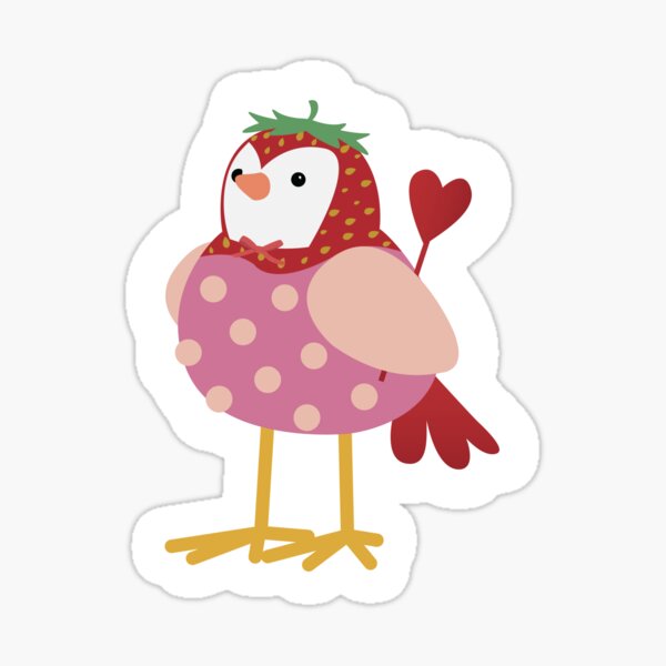 Item preview, Pink Strawberry Bird designed and sold by TwoBusyBabes.