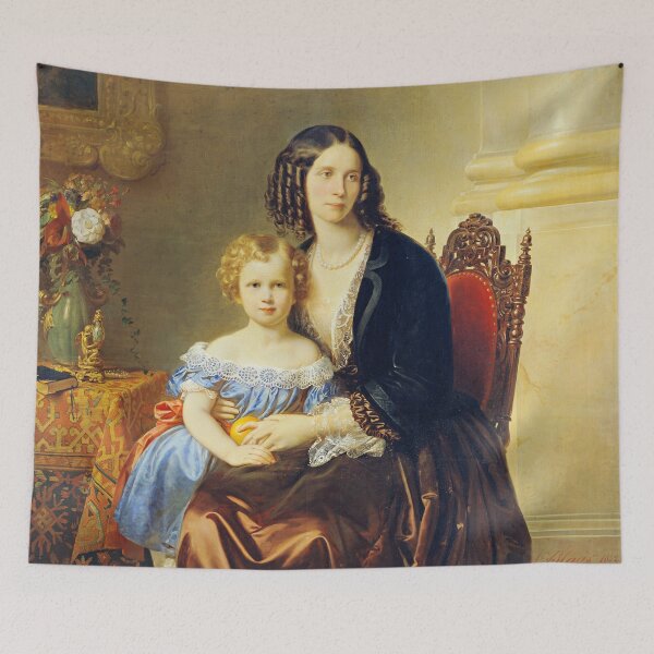 Item preview, Leonie Gräfin Lanckorońska, with Her Son, Karl - Karl von Blaas designed and sold by brushandframes.