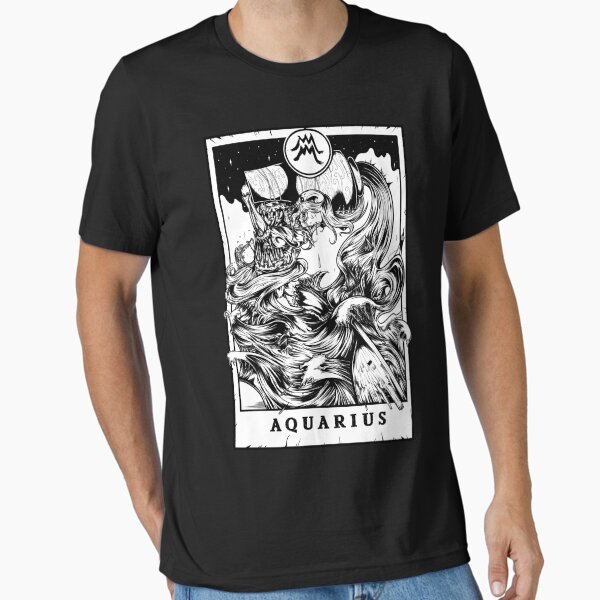 Aquarius Zodiac Tarot Blk Essential T-Shirt