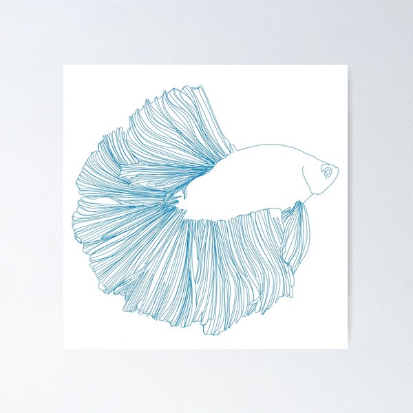 Item preview, Beta Fish Line Art designed and sold by MKnowltonArt.