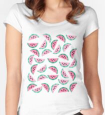 Watermelon Vibrant and Pastel Pattern Women's Fitted Scoop T-Shirt