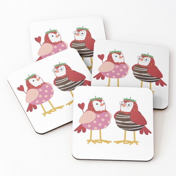 Item preview, Chocolate Strawberry Birds designed and sold by TwoBusyBabes.