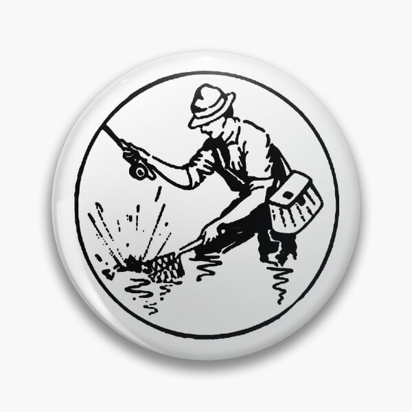 Item preview, flyfisherman netting a trout designed and sold by Pixelmatrix.