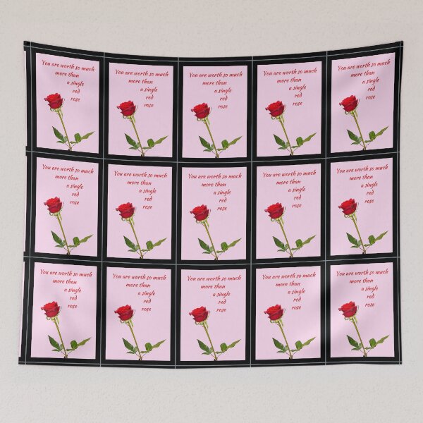 Item preview, You are worth so much more than a single red rose - A beautiful red rose with words in red and pinkish BG designed and sold by AnnaBBS.