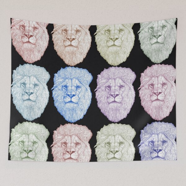 Item preview, Lion Face print designed and sold by Flower Magic .