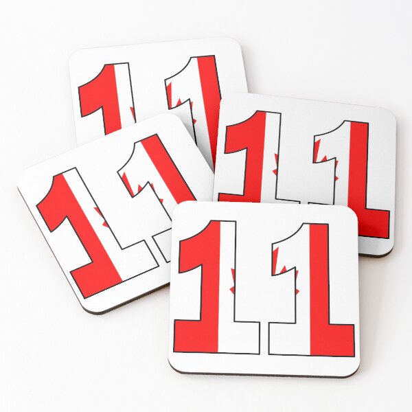 Item preview, Number 11 with Canadian flag on the background designed and sold by AllShirts21.