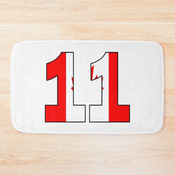 Artikelvorschau, Nummer 11 mit kanadischer Flagge im Hintergrund entworfen und verkauft von AllShirts21.