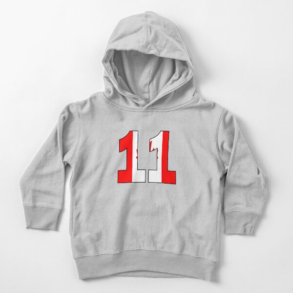 Item preview, Number 11 with Canadian flag on the background designed and sold by AllShirts21.