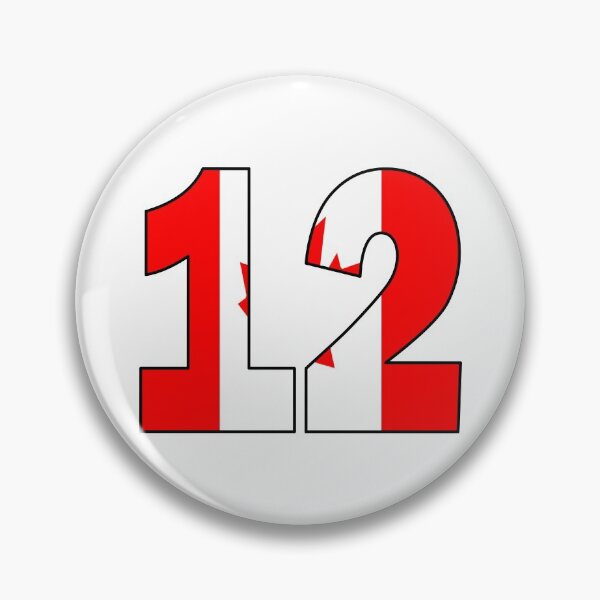 Item preview, Number 12 with Canadian flag on the background designed and sold by AllShirts21.