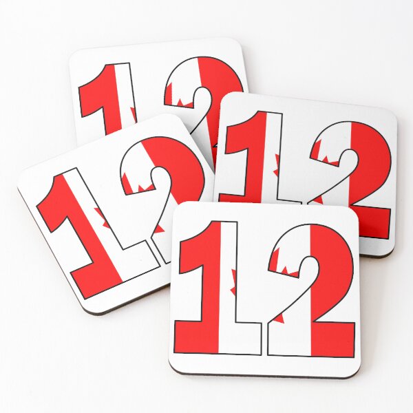Item preview, Number 12 with Canadian flag on the background designed and sold by AllShirts21.