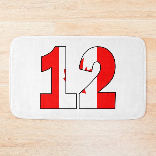 Item preview, Number 12 with Canadian flag on the background designed and sold by AllShirts21.