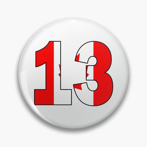 Item preview, Number 13 with Canadian flag on the background designed and sold by AllShirts21.
