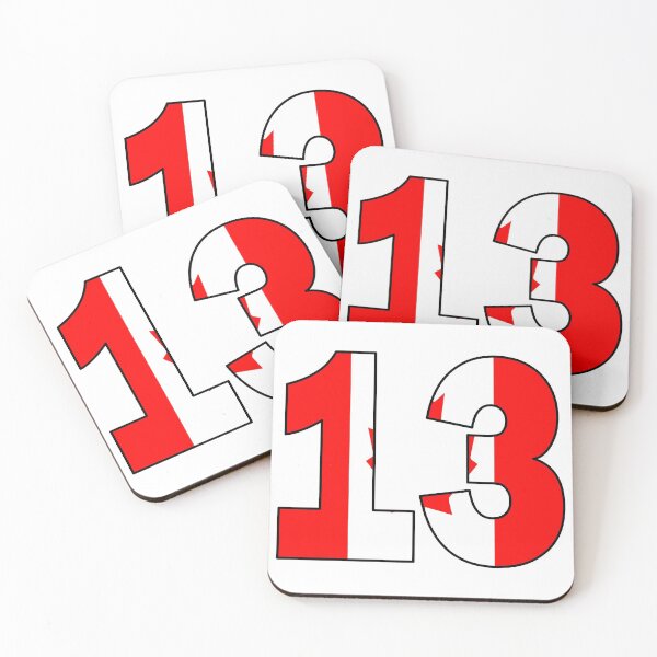 Item preview, Number 13 with Canadian flag on the background designed and sold by AllShirts21.
