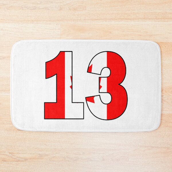 Item preview, Number 13 with Canadian flag on the background designed and sold by AllShirts21.