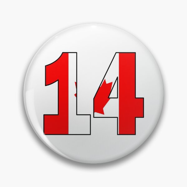 Item preview, Number 14 with Canadian flag on the background designed and sold by AllShirts21.