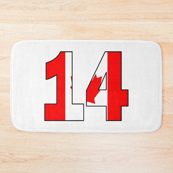 Item preview, Number 14 with Canadian flag on the background designed and sold by AllShirts21.