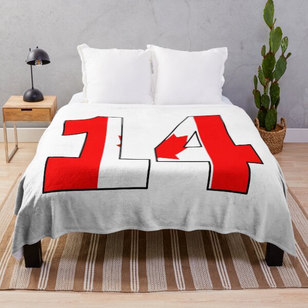 Item preview, Number 14 with Canadian flag on the background designed and sold by AllShirts21.