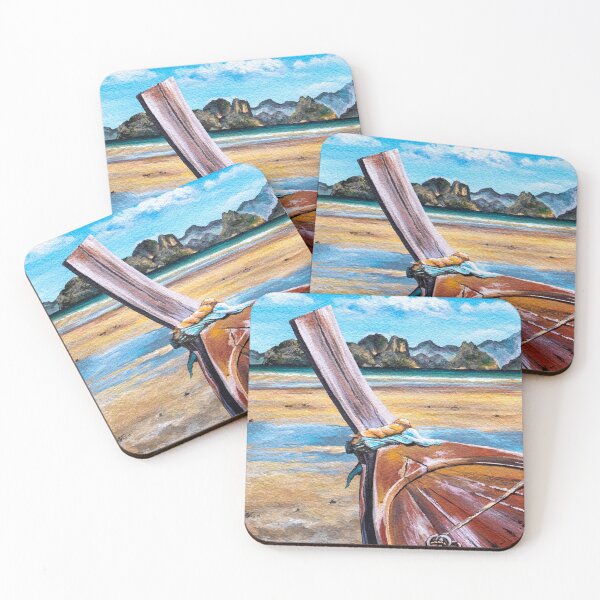 Item preview, Thailand Beach Wooden Boat Artwork designed and sold by CreatewithEllie.
