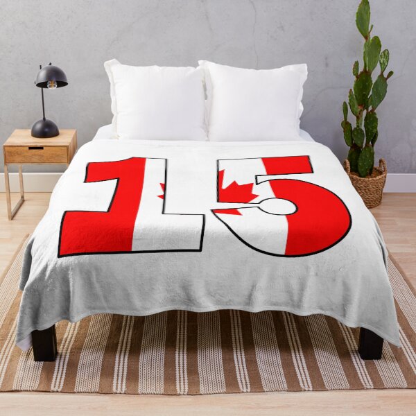 Item preview, Number 15 with Canadian flag on the background designed and sold by AllShirts21.