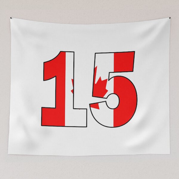 Item preview, Number 15 with Canadian flag on the background designed and sold by AllShirts21.