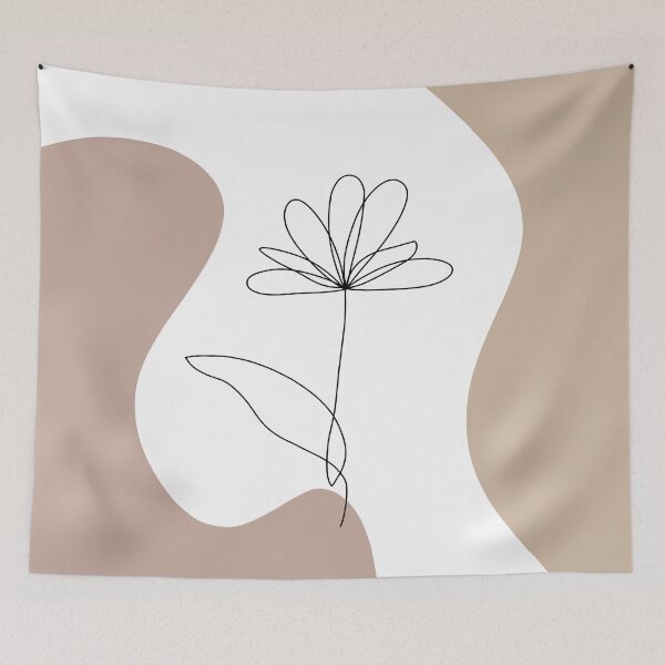 Item preview, Minimalist neutral flower drawing designed and sold by emilyjlettering.