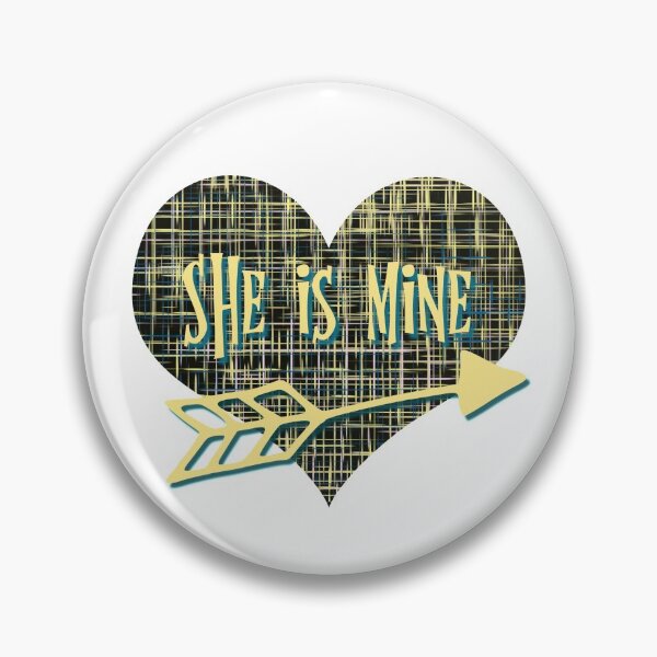 Item preview, She is Mine Valentine’s Day Abstract Yellow Grid Heart with Arrow   designed and sold by AMSonArt.
