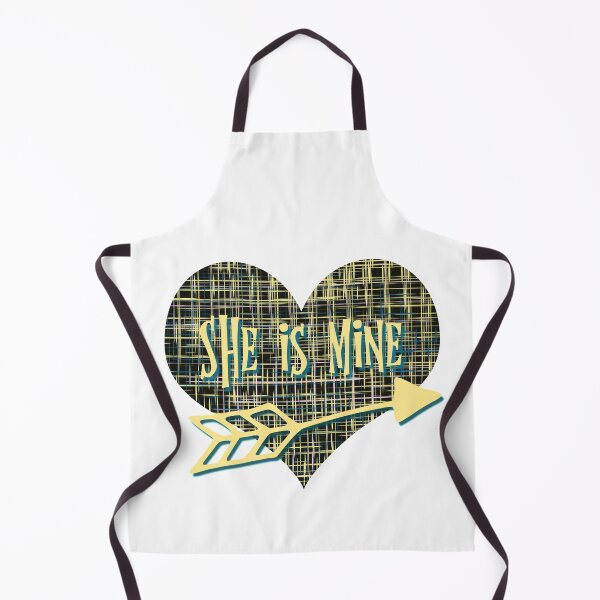 Item preview, She is Mine Valentine’s Day Abstract Yellow Grid Heart with Arrow designed and sold by AMSonArt.
