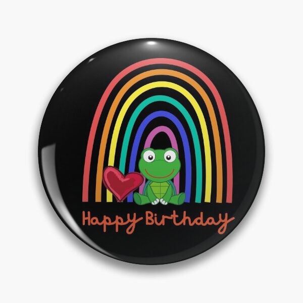 Item preview, Happy Birthday! Cute turtle in front of rainbow & heart, happy birthday! designed and sold by karlsageder.