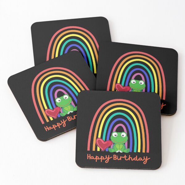 Item preview, Happy Birthday! Cute turtle in front of rainbow & heart, happy birthday! designed and sold by karlsageder.