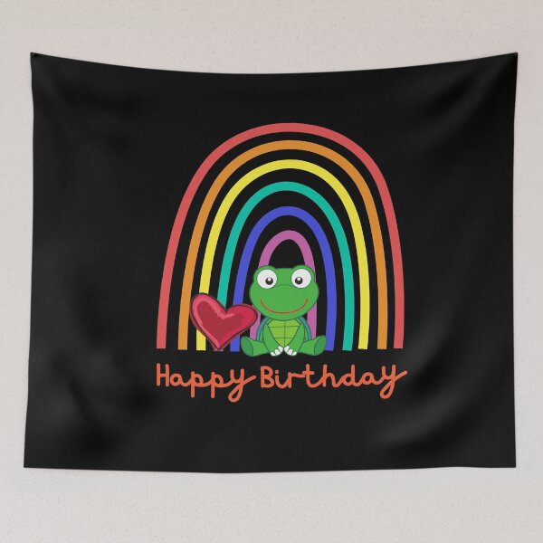 Item preview, Happy Birthday! Cute turtle in front of rainbow & heart, happy birthday! designed and sold by karlsageder.
