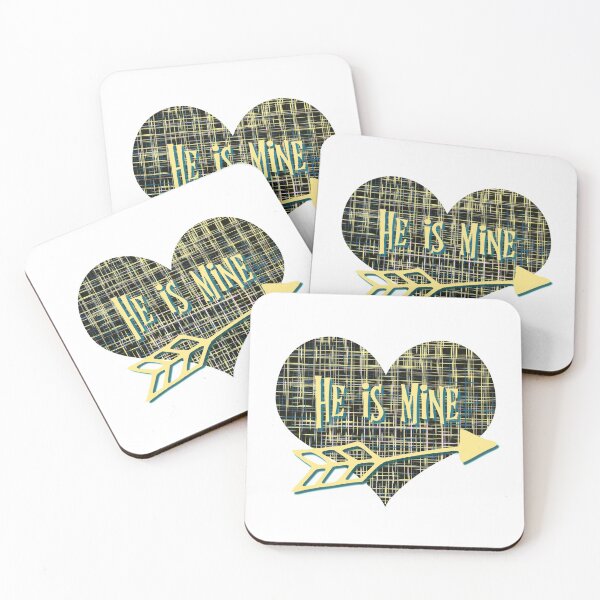 Item preview, He is Mine Valentine’s Day Abstract Yellow Grid Heart with Arrow   designed and sold by AMSonArt.