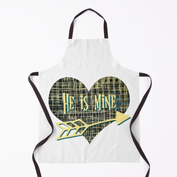 Item preview, He is Mine Valentine’s Day Abstract Yellow Grid Heart with Arrow   designed and sold by AMSonArt.