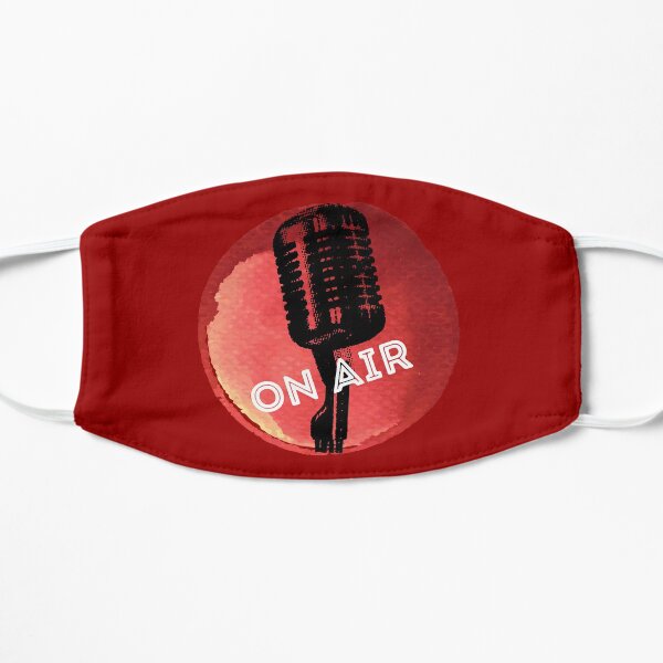 Vintage Retro Style Microphone On Air Radio Podcast Flat Mask