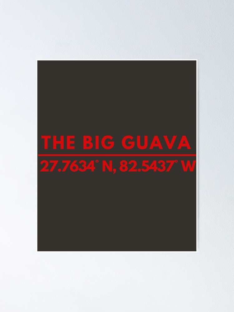 "Big Guava Tampa Bay Fan Latitude Longitude Coordinates" Poster by